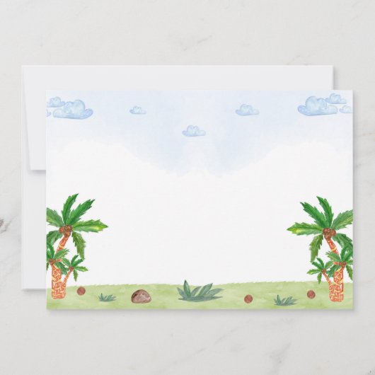 Foto Safari verjaardagsuitnodiging Oerwoud dier 1s Kaart (Achterkant)