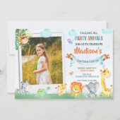 Foto safari verjaardagsuitnodiging Twee wilde fees Kaart (Voorkant)