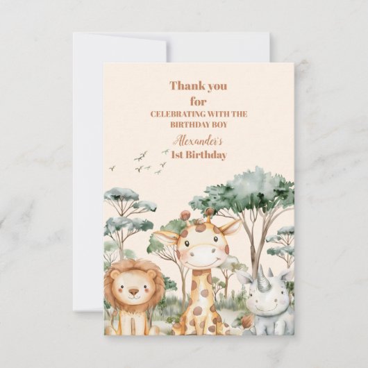 Foto Safari Wild Een Verjaardag Bedankkaart (Voorkant)