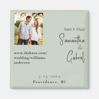 Foto Sage Bruiloft Sla de datum op Magneet