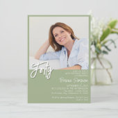 Foto Sage Green 40th Birthday Kaart (Staand voorkant)