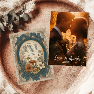 Foto Sage Green Art Nouveau Alphonse Mucha Weddin Bedankkaart