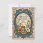 Foto Sage Green Art Nouveau Alphonse Mucha Weddin Bedankkaart (Achterkant)