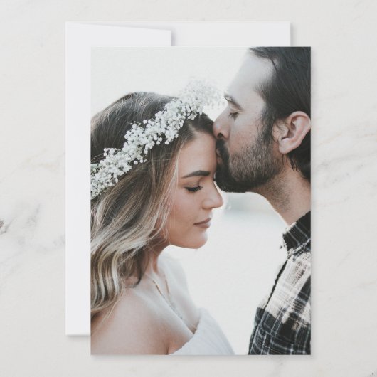 Foto Sage Green Modern Script Weddenschap Kaart (Achterkant)