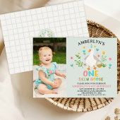 Foto Sage One Gekke Goose 1st Birthday Invitation Kaart