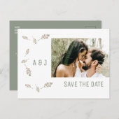 Foto Sage Sparen de datum van de Berichten Website Aankondigingskaart (Voorkant / Achterkant)