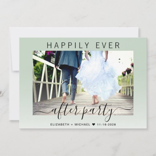 Foto Sage Wedding Reception 'Happily Ever After' Aankondiging (Voorkant)