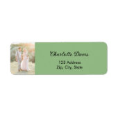 Foto saliegroen trouw retouradres etiket (Voorkant)