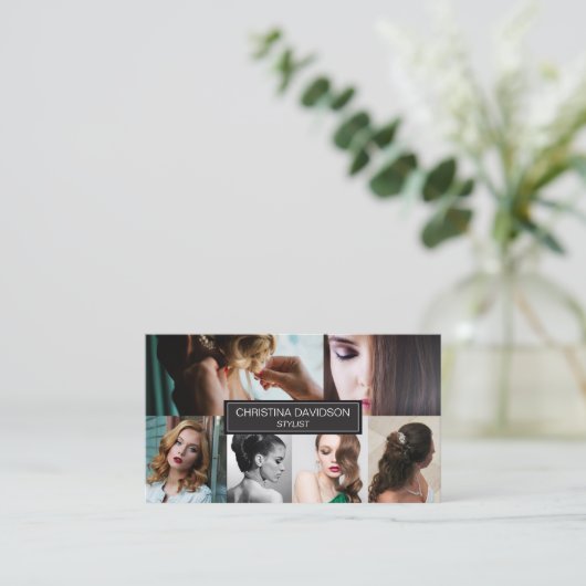  foto Salon Makeup Hair stylist Visitekaartje (Staand voorkant)