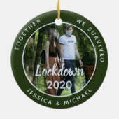 Foto Samen Overleefden Lockdown 2020 Quarantaine Keramisch Ornament (Achterkant)