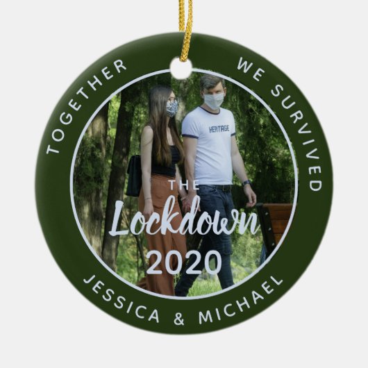 Foto samen Survived Lockdown 2020 Quarantine Keramisch Ornament (Voorkant)