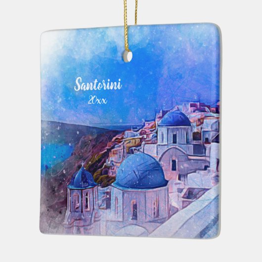 Foto Santorini Griekenland 2 zijdes Modern Art Keramisch Ornament (Links)