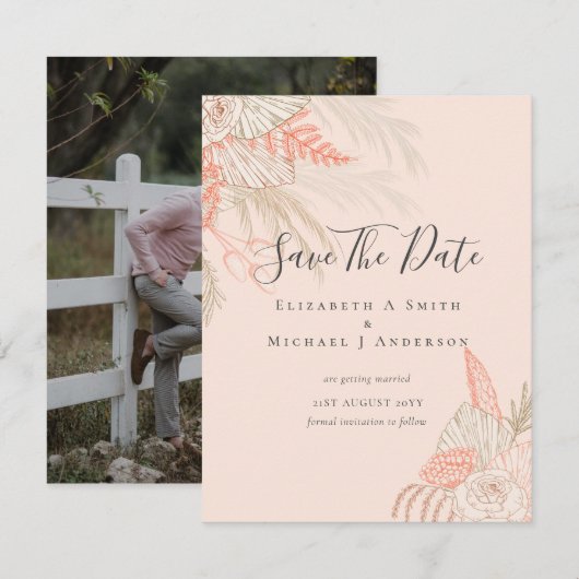 Foto Save Dates PAMPASGRAS Terracotta (Voorkant / Achterkant)