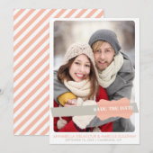 FOTO SAVE THE DATE-AANKONDIGING | KORAAL EN GRIJS DATE (Voorkant / Achterkant)
