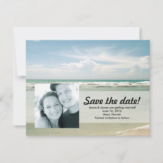 Foto Save the Date Aankondiging // Tropisch Strand (Voorkant)