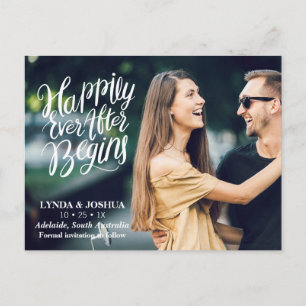 Foto Save The Date-ansichtkaart met Gelukkig tot h Aankondigingskaart