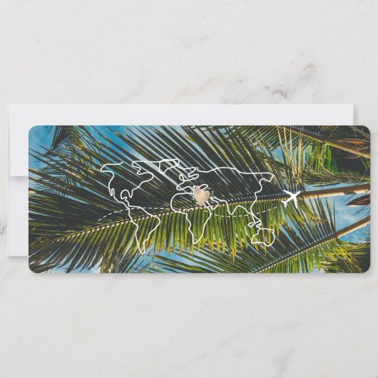 Foto Save the Date Boarding Pass Palm Uitnodiging (Achterkant)