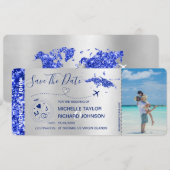 Foto Save the Date Boarding Pass St Thomas Kaart (Voorkant / Achterkant)