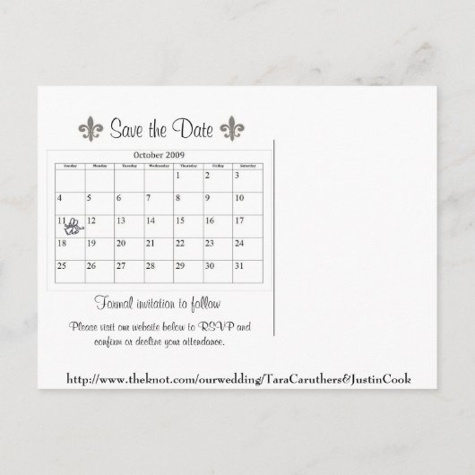 Foto Save the Date Briefkaart (Achterkant)