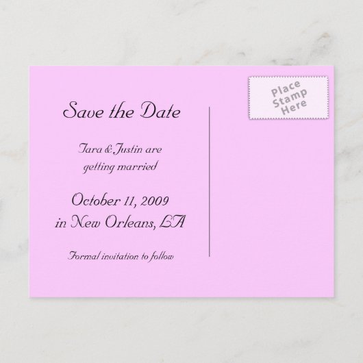 Foto Save the Date Briefkaart (Achterkant)