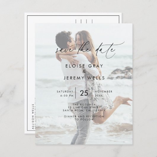 Foto Save the Date Briefkaart (Voorkant / Achterkant)