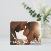 Foto Save the Date Briefkaart - Terracotta (Staand voorkant)