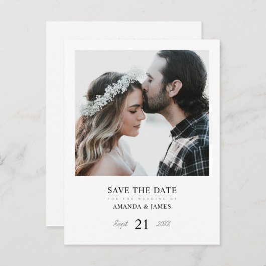 Foto Save the Date Briefkaart with Calendar (Voorkant / Achterkant)