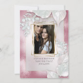 FOTO SAVE THE DATE | Burgundy Glans Kaart (Voorkant)