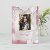 FOTO SAVE THE DATE | Burgundy Glans Kaart (Staand voorkant)