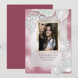 FOTO SAVE THE DATE |  Burgundy Glans Kaart