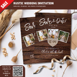 Foto Save The Date Cards Rustiek Huwelijksthema Kaart