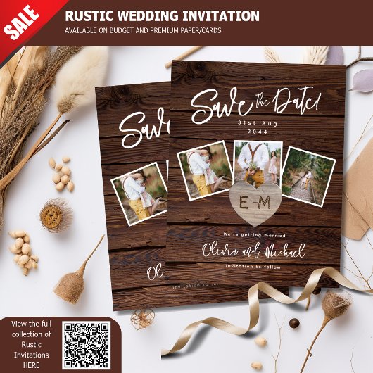 Foto Save The Date Cards Rustiek Huwelijksthema Kaart