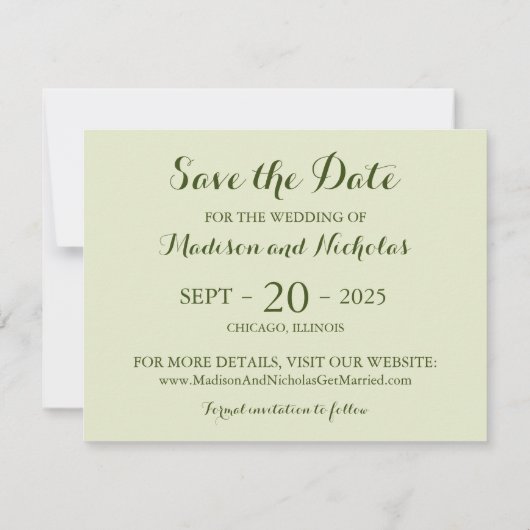 Foto Save the Date Cards with Botanical Greenery (Achterkant)