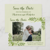 Foto Save the Date Cards with Botanical Greenery (Voorkant / Achterkant)