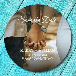 Foto: Save the Date Elegant Wedding Ronde Kartonnen Onderzetter