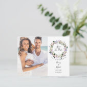 Foto Save the Date Elegante Chic Lavendel Bloem Briefkaart (Staand voorkant)