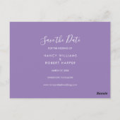Foto Save the Date Elegante Chic Lavendel Bloem Briefkaart (Achterkant)