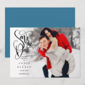 Foto Save the Date Elegante Script Modern (Voorkant / Achterkant)