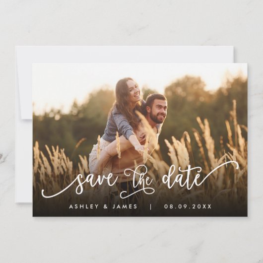 Foto Save the Date for Wedding Invitation Card (Voorkant)
