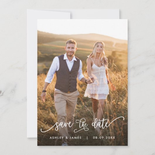 Foto Save the Date for Wedding Invitation Card (Voorkant)