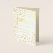 Foto Save the Date Gold Confetti Typography Folie Kaarten (Voorkant)