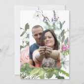 Foto Save the Date Gold Glitter Romantic Floral Kaart (Achterkant)