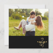 Foto Save the Date, Gold Laurel Leaf Typography Date (Achterkant)