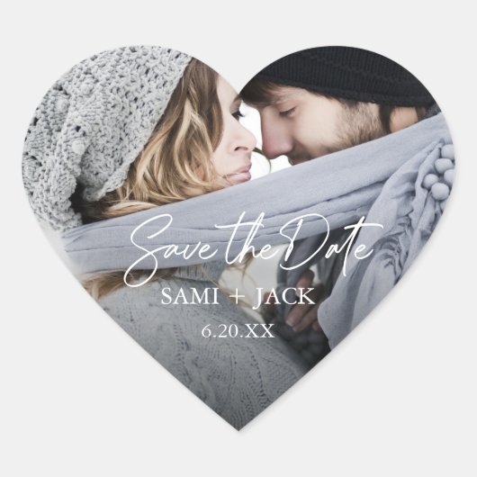 Foto Save the Date Heart=Shaped Envelope Seals Hart Sticker (Voorkant)