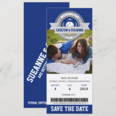 Foto Save The Date Huwelijk Sport Ticket (Voorkant / Achterkant)