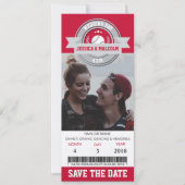 Foto Save The Date Huwelijk Sport Ticket Kaart (Voorkant)