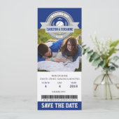 Foto Save The Date Huwelijk Sportticket (Staand voorkant)