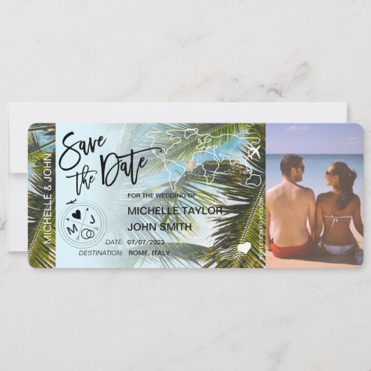 Foto Save the Date Instapass Palm Uitnodiging (Voorkant)