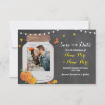 Foto: Save the Date Jar Chalk Pumpkin Invitation