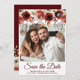 Foto Save the Date Kaart Autumn Mix Floral